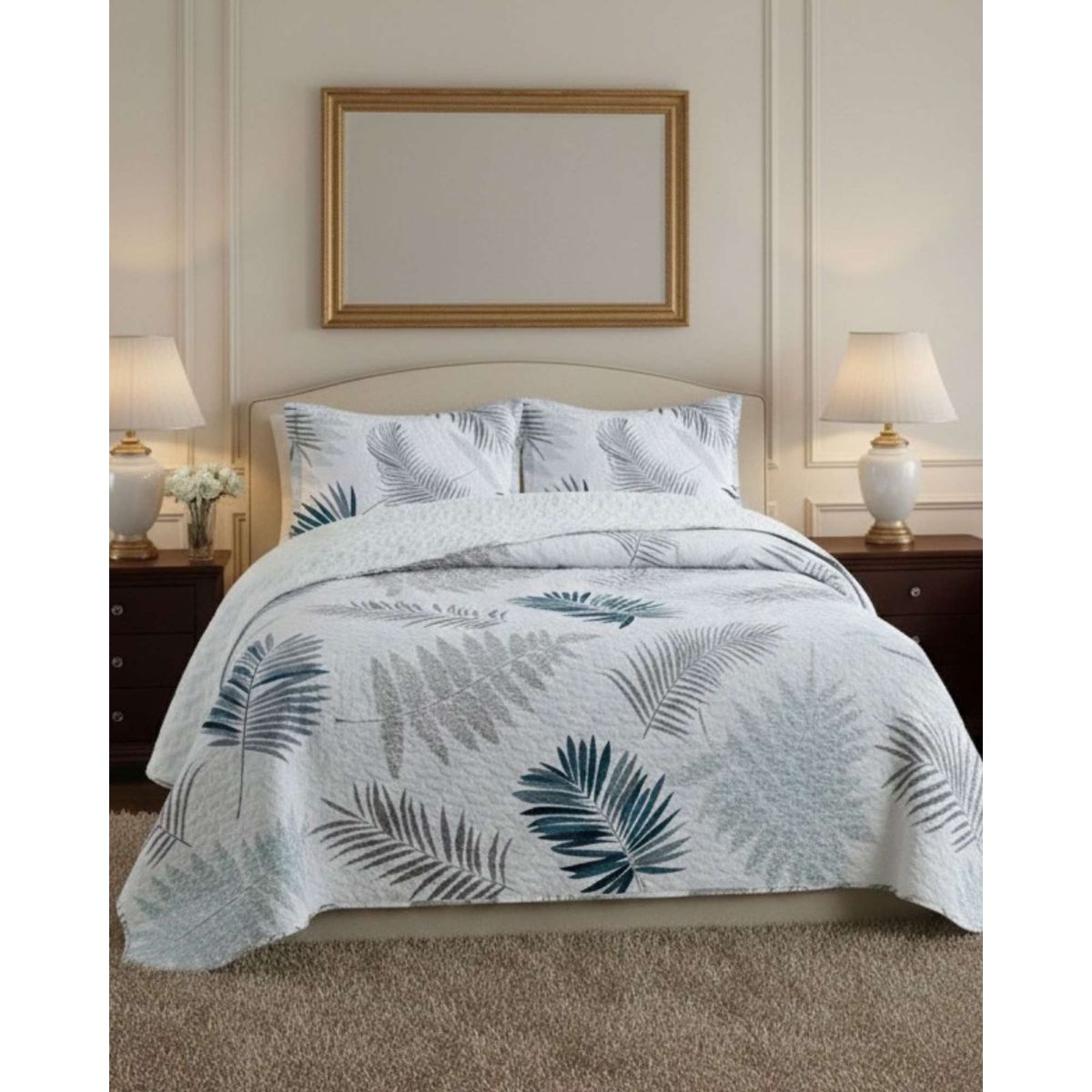 GENERICO - CUBRECAMA QUILT CON SHERPA 2 PLAZA 230 CM X 250 CM