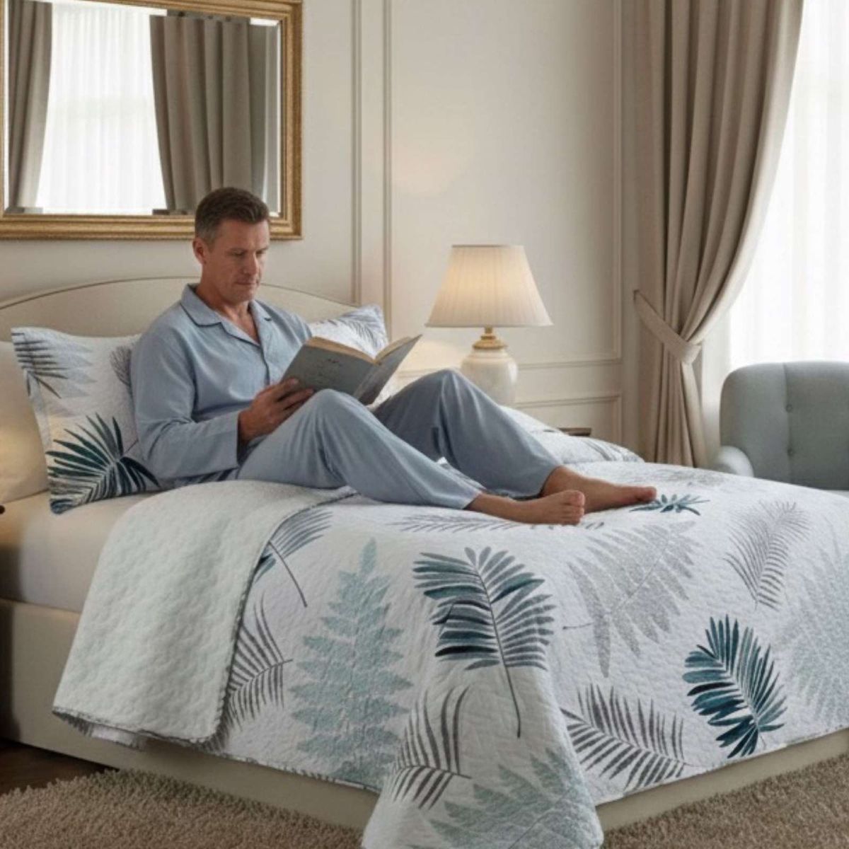 GENERICO - CUBRECAMA QUILT CON SHERPA 2 PLAZA 230 CM X 250 CM