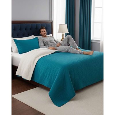 Imagen 2 del producto CUBRECAMA QUILT CON SHERPA 2 PLAZA 230 CM X 250 CM