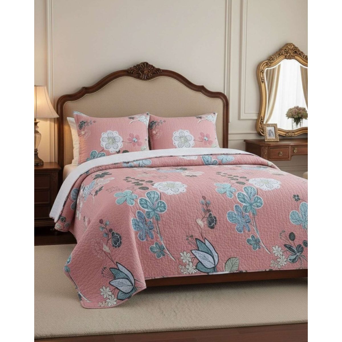 GENERICO - CUBRECAMA QUILT CON SHERPA 2 PLAZA 230 CM X 250 CM