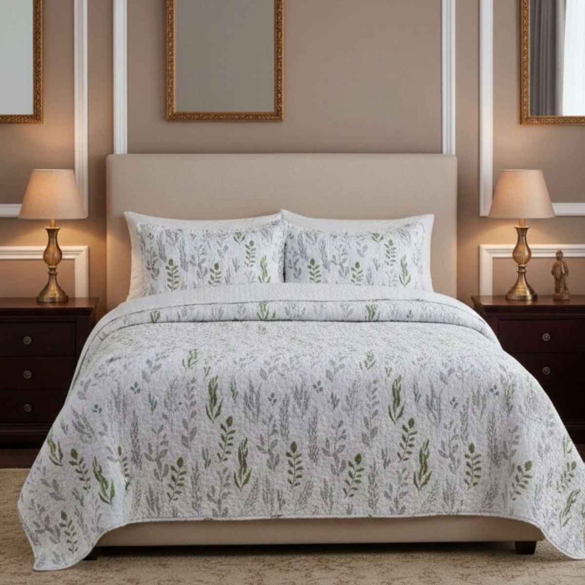 GENERICO - CUBRECAMA QUILT CON SHERPA 2 PLAZA 230 CM X 250 CM