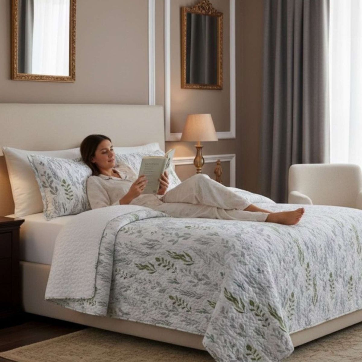 GENERICO - CUBRECAMA QUILT CON SHERPA 2 PLAZA 230 CM X 250 CM