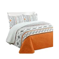 GENERICO - COBERTOR COLCHA QUILT SHERPA OTOÑO INVIERNO 2 PLAZAS