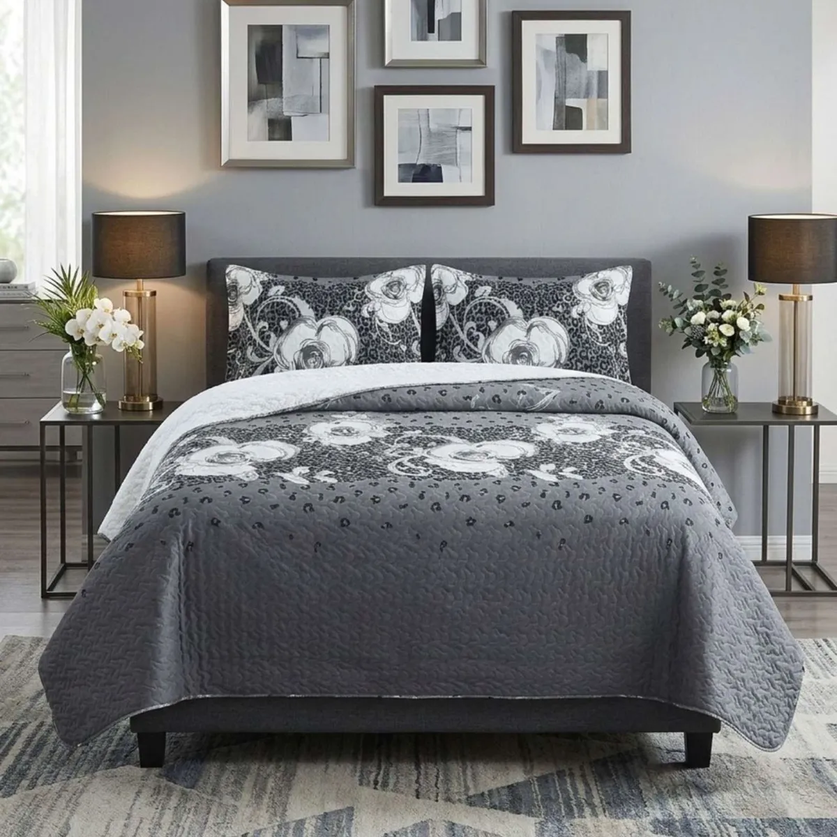 GENERICO - CUBRECAMA QUILT CON SHERPA 2 PLAZA 230 CM X 250 CM