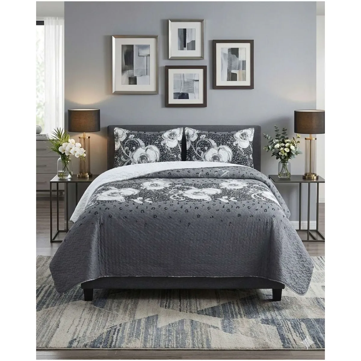 GENERICO - CUBRECAMA QUILT CON SHERPA 2 PLAZA 230 CM X 250 CM