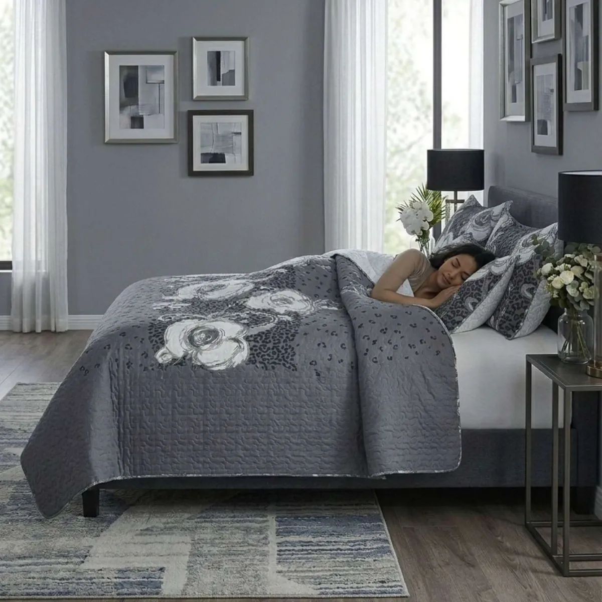 GENERICO - CUBRECAMA QUILT CON SHERPA 2 PLAZA 230 CM X 250 CM