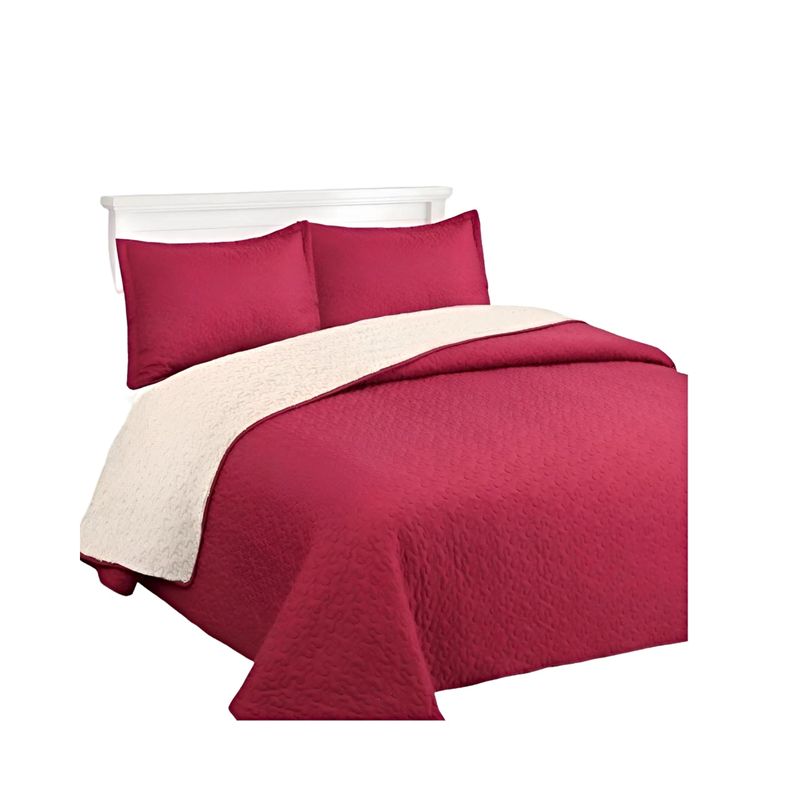 GENERICO - COBERTOR COLCHA QUILT SHERPA KING MEDIDA 250X270 cm