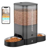 Dispensador Automático Comida Gato Wifi Doble Plato 5L Negro