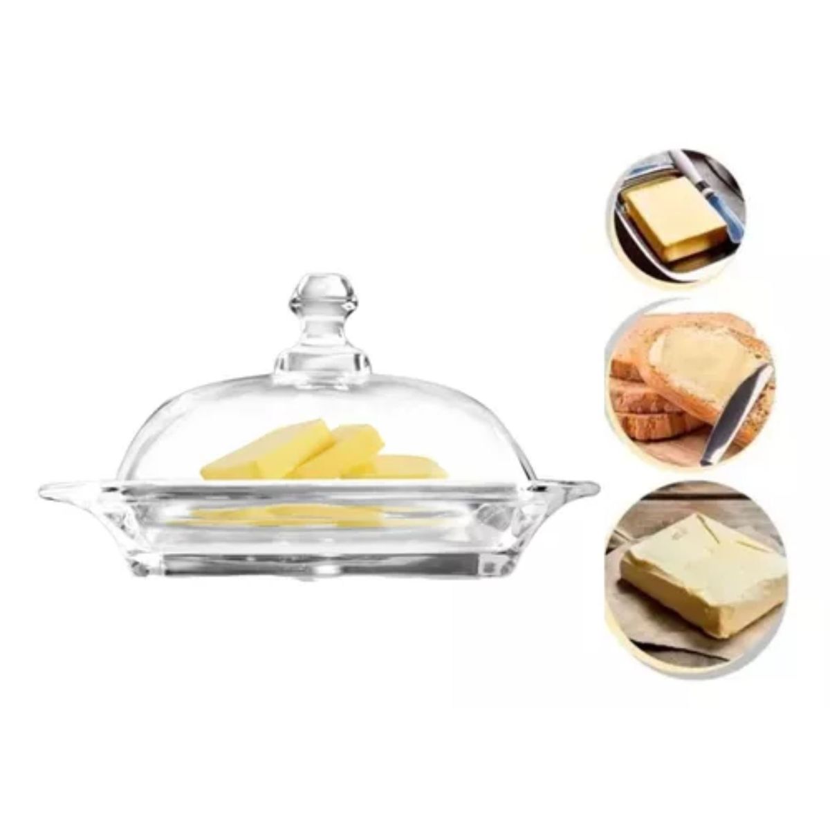 ALLEGRA - Mantequillera de Vidrio con Tapa 17cm