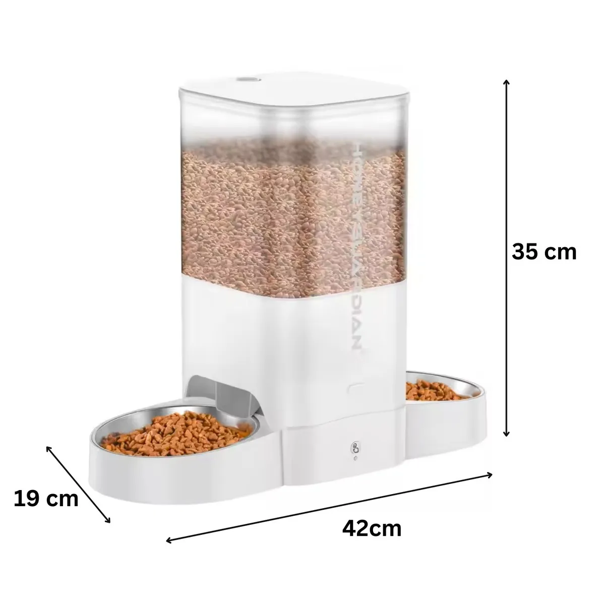 GENERICO - Dispensador Automático Comida Wifi Doble Plato 5 L Blanco