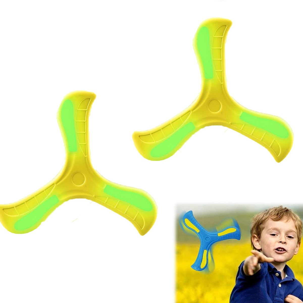 GENERICO - 2pcs Juguetes Boomerang  Al Aire Libre Para Niños-Amarillo
