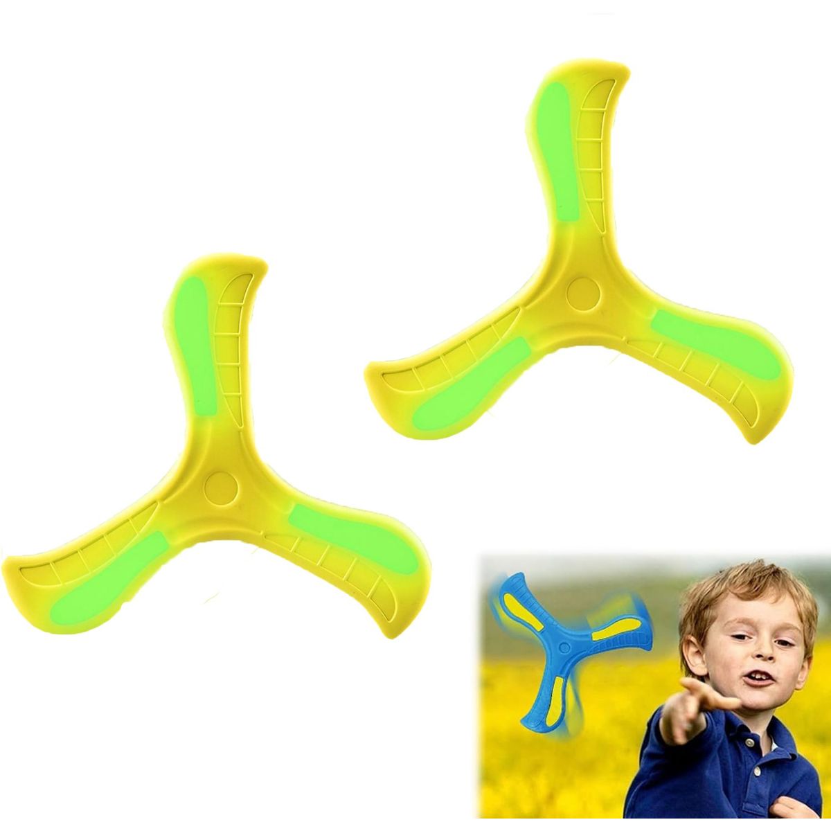 GENERICO - 2pcs Juguetes Boomerang  Al Aire Libre Para Niños-Amarillo