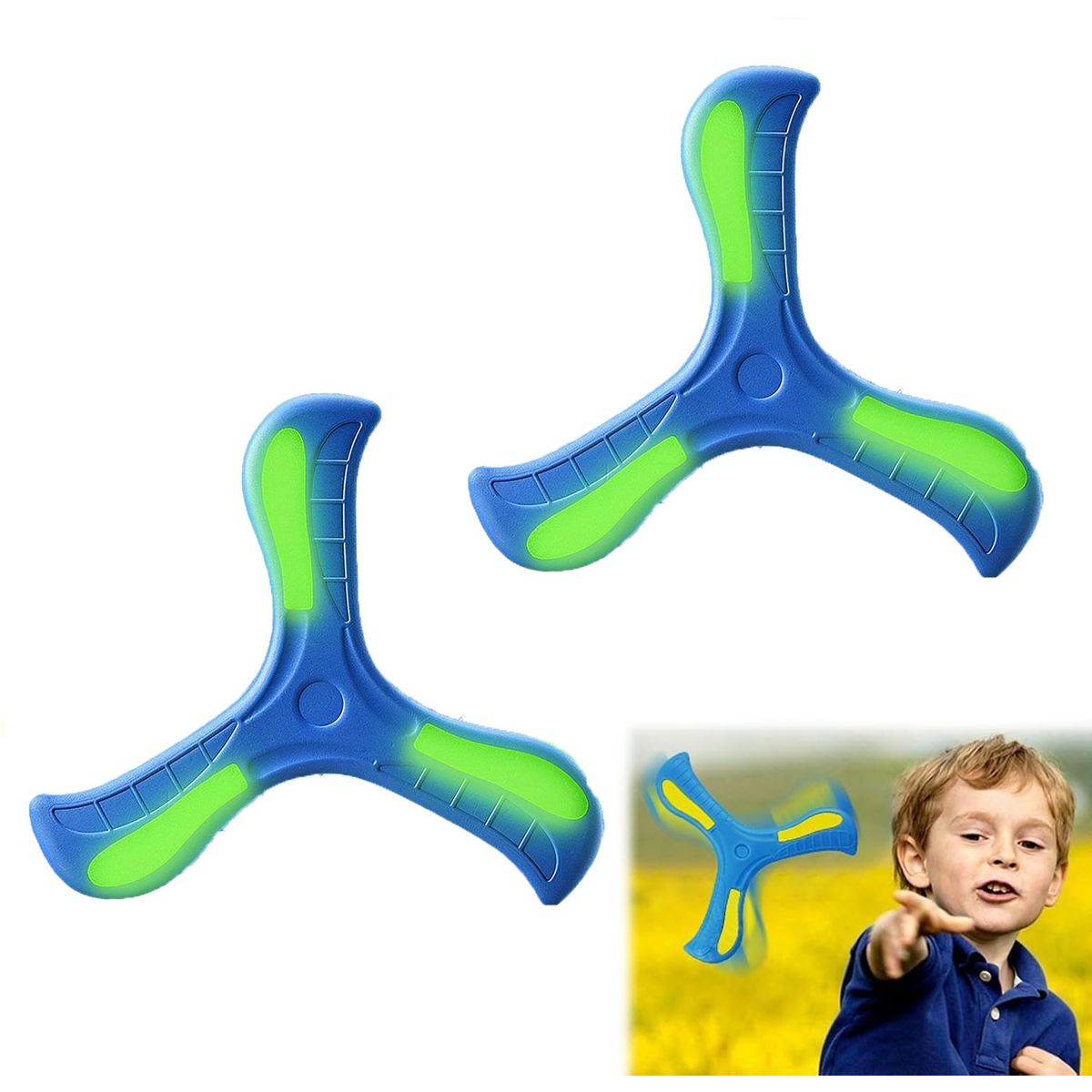 GENERICO - 2pcs Juguetes Boomerang  Al Aire Libre Para Niños- Azul