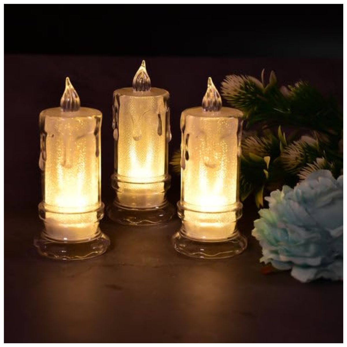 GENERICO - Trio de Velas LED Crystal Glow