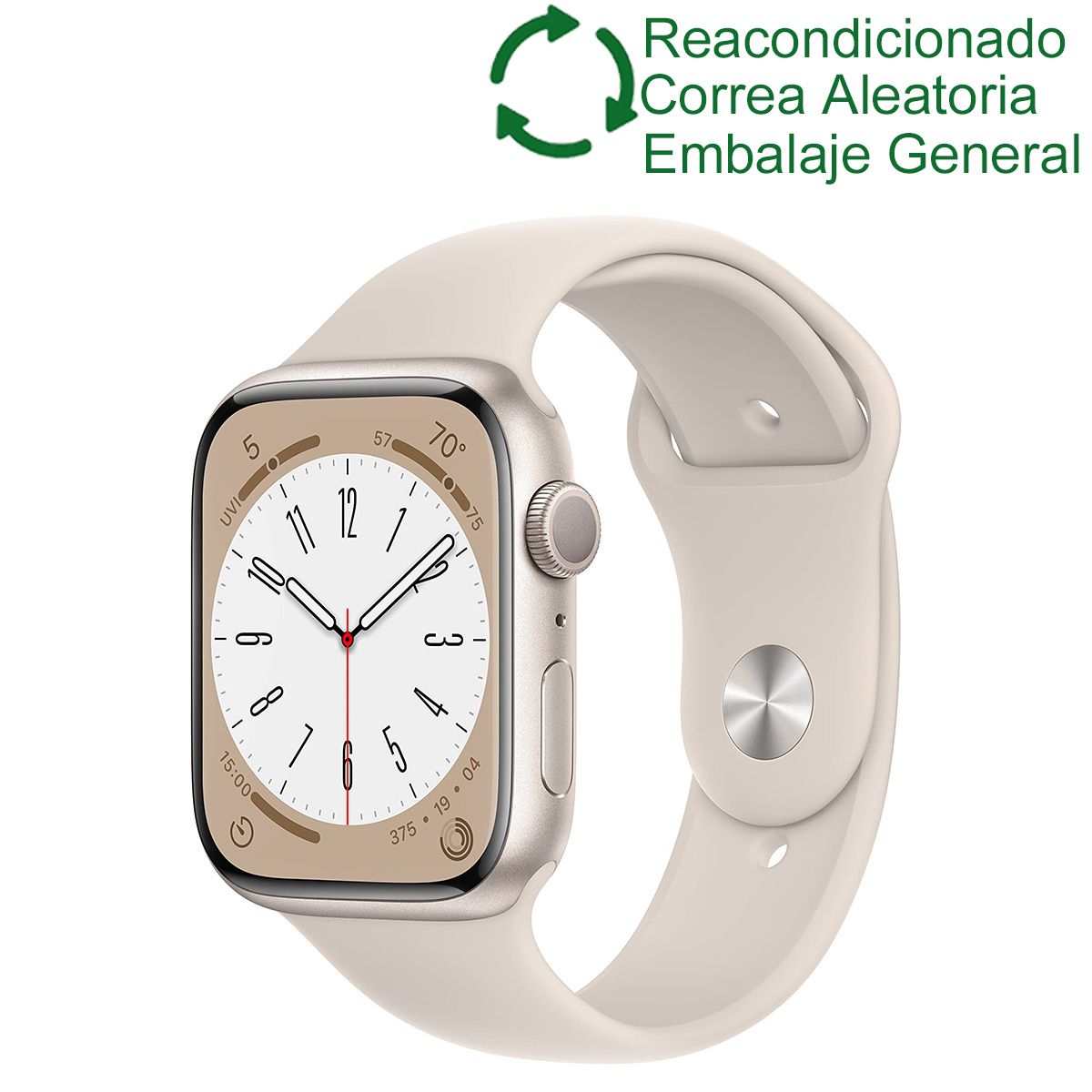 APPLE - Apple Watch 8  45mm GPS - Starlight Reacondicionado(Semi Nuevo)