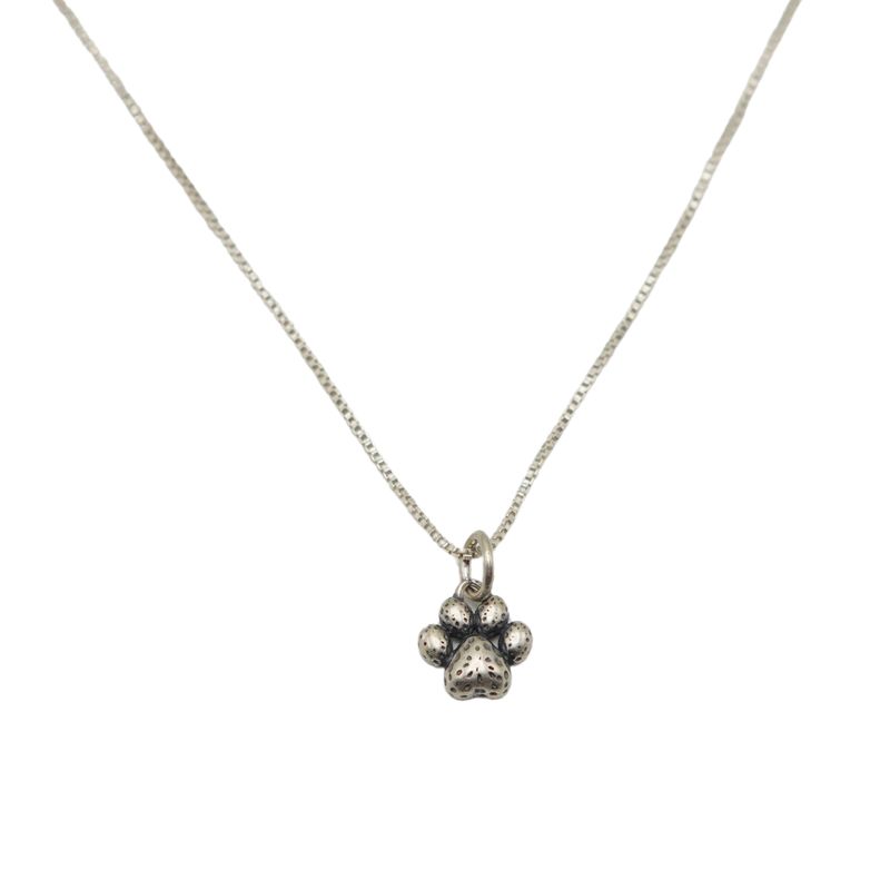 ELBAULDEJUMA - Colgante huella de perro gato vintage plata 925