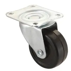 GENERICO - Rueda Goma Giratoria Zincada 50mm Con Placa X 4 Unidades