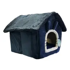 GENERICO - Casa Cama Para Perros Y Gatos Azul