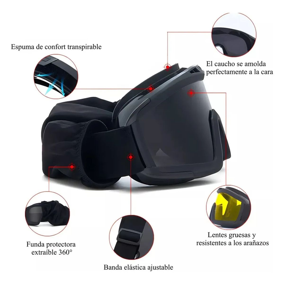 EDWINAYY - Polarizados Ciclismo Running Lente Táctica Lentes+accesorios