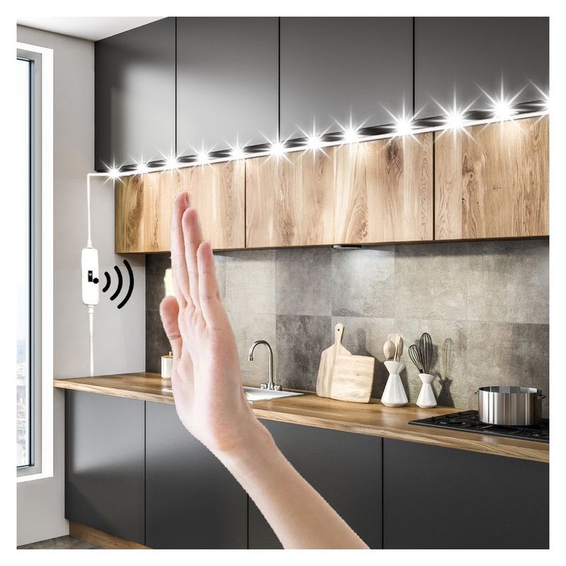 DANWEILE - Tira Luz LED Interruptor con Sensor Blanco Cálido 3 mt
