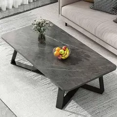 YOMYM - Mesa De Tablero De Roca Para Sala De Estar 100 x 50 x 46 CM
