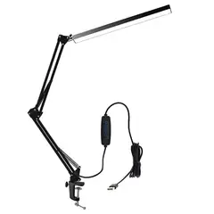 DANWEILE - Lampara Escritorio LED Salandens Lampara Mesa Abrazadera Brazo -Negro.