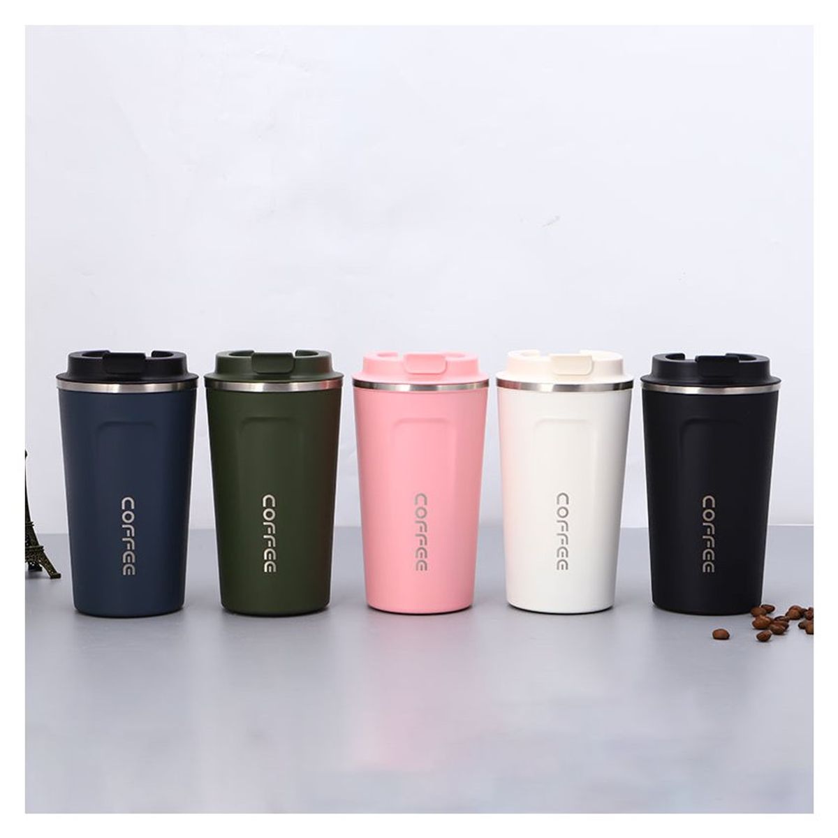 DANWEILE - Vaso Termico Portatil de doble capa de acero inoxidable cafe verde