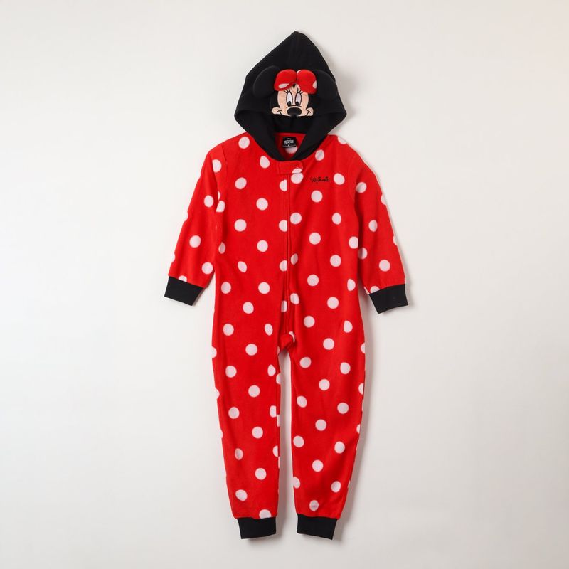 DISNEY - Pijama Polar Niña Minnie Entero Rojo Disney (Talla 2,3 y 4)
