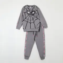MARVEL - Buzo Niño Spiderman Line Of Letters Gris