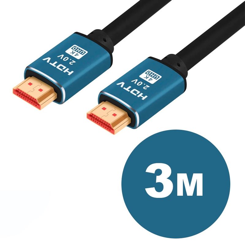 GENERICO - Cable HDMI de Alta Velocidad HDTV 2.0 UHD 4k 3 Metros