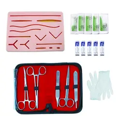 GENERICO - Kit Practica De Suturas Capas 14 Cortes Pinzas Quirurgicas