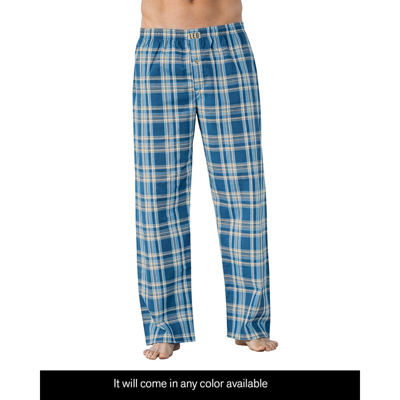 LEO - Pantalón largo elaborado en algodón para hombre te llegará en el color disponible 033331 Azul