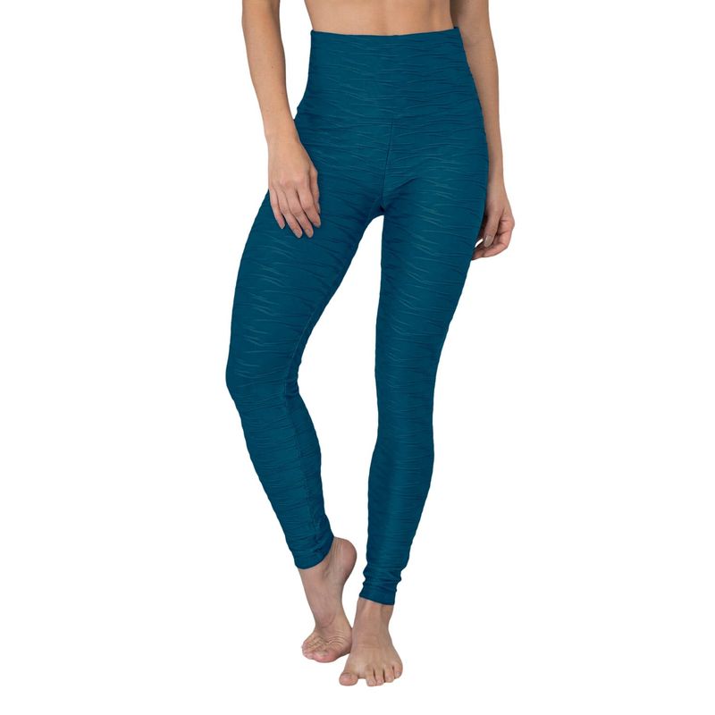 LEONISA - Legging control fuerte de abdomen textura acanalada 441010 Verde Oscuro