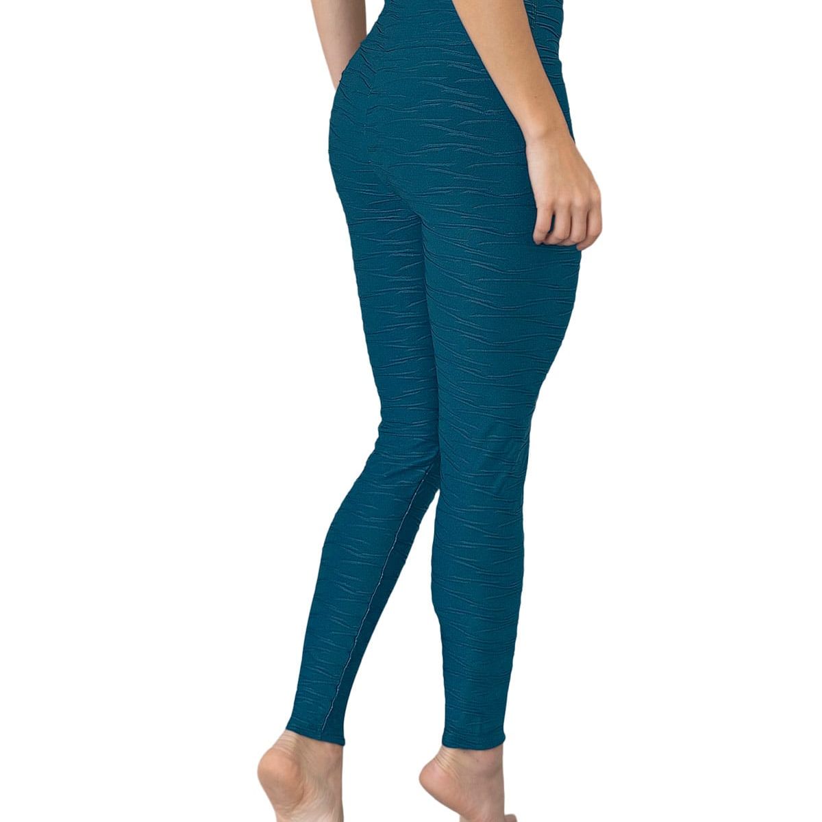 LEONISA - Legging control fuerte de abdomen textura acanalada 441010 Verde Oscuro