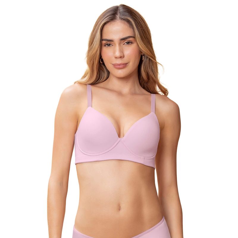 LEONISA - Sostén de realce suave y buen cubrimiento en espalda 71321 Rosado Pastel