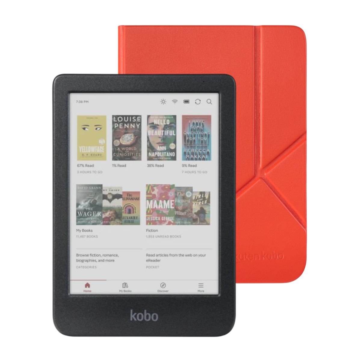 KOBO - Lector e reader Kobo Clara Colour Negro con Funda SleepCover Rojo