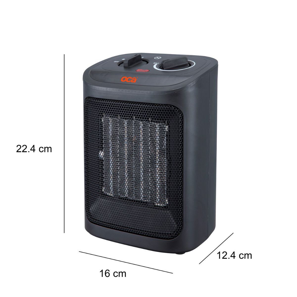 Termoventilador cerámico PTC 1800w negro Oca, marca GENERICO - Foto 2