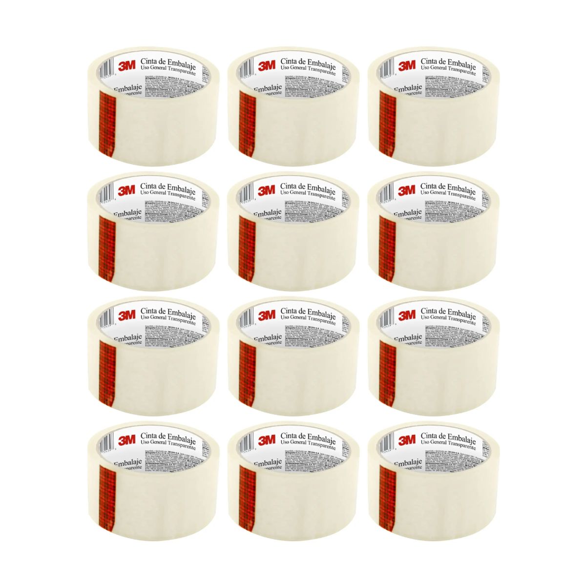 3M - Pack 12 Cintas De Embalaje 3m Transparente 301 - 48mm X 37mt