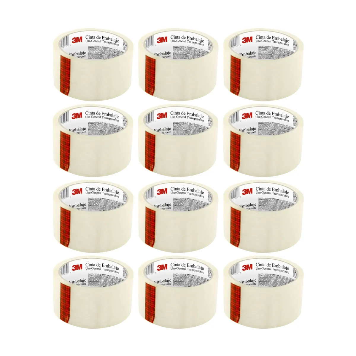 3M - Pack 12 Cintas De Embalaje 3m Transparente 301 - 48mm X 37mt