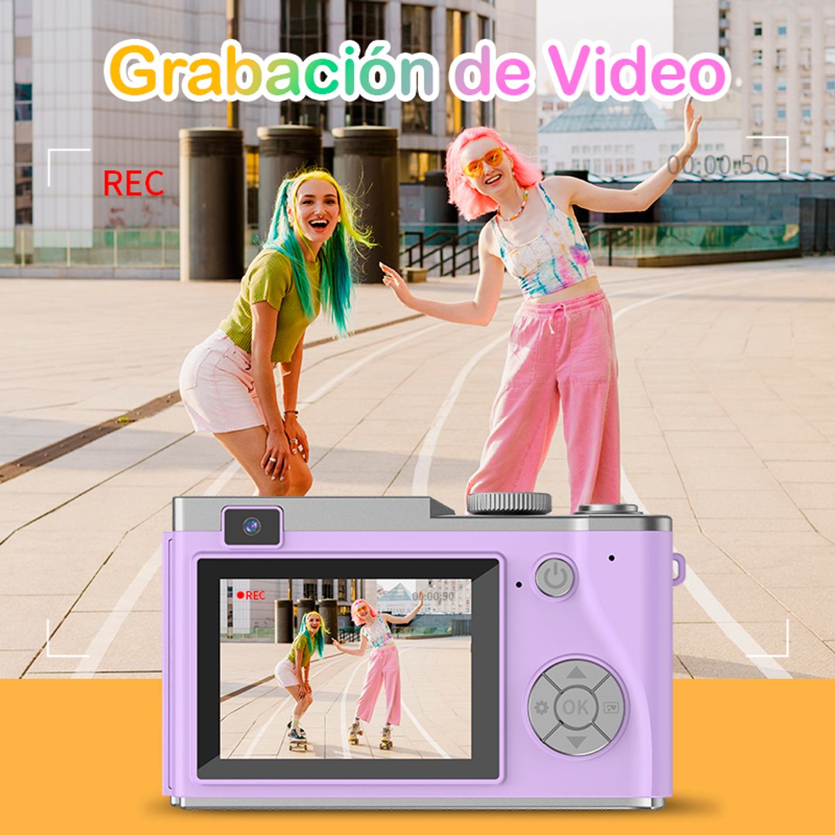 GENERICO - Cámara Fotografíca Retro Digital 4K 64MP 16X de Moda - Amarillo