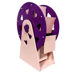 GENERICO - Portarretratos Giratorio De 16 Fotos Ruleta Decorativa Morado