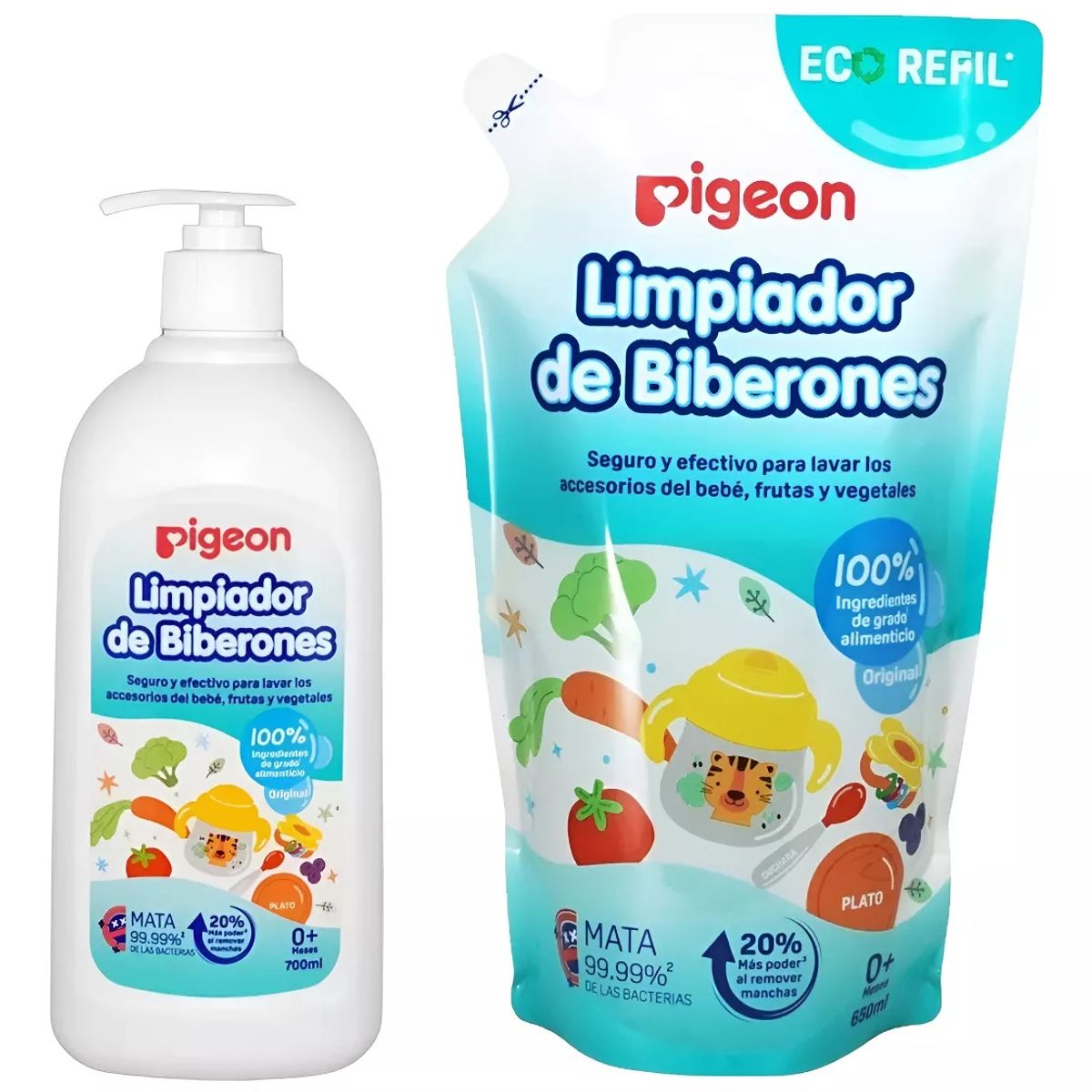 PIGEON - Pack Liquido Pigeon 1 Limpiador Mamaderas Envase + 1 Refill