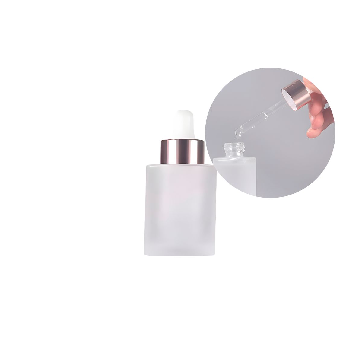 GENERICO - 24 Frascos de Vidrio Gotero Pipeta Esmerilado Oro Rosa 20 ML