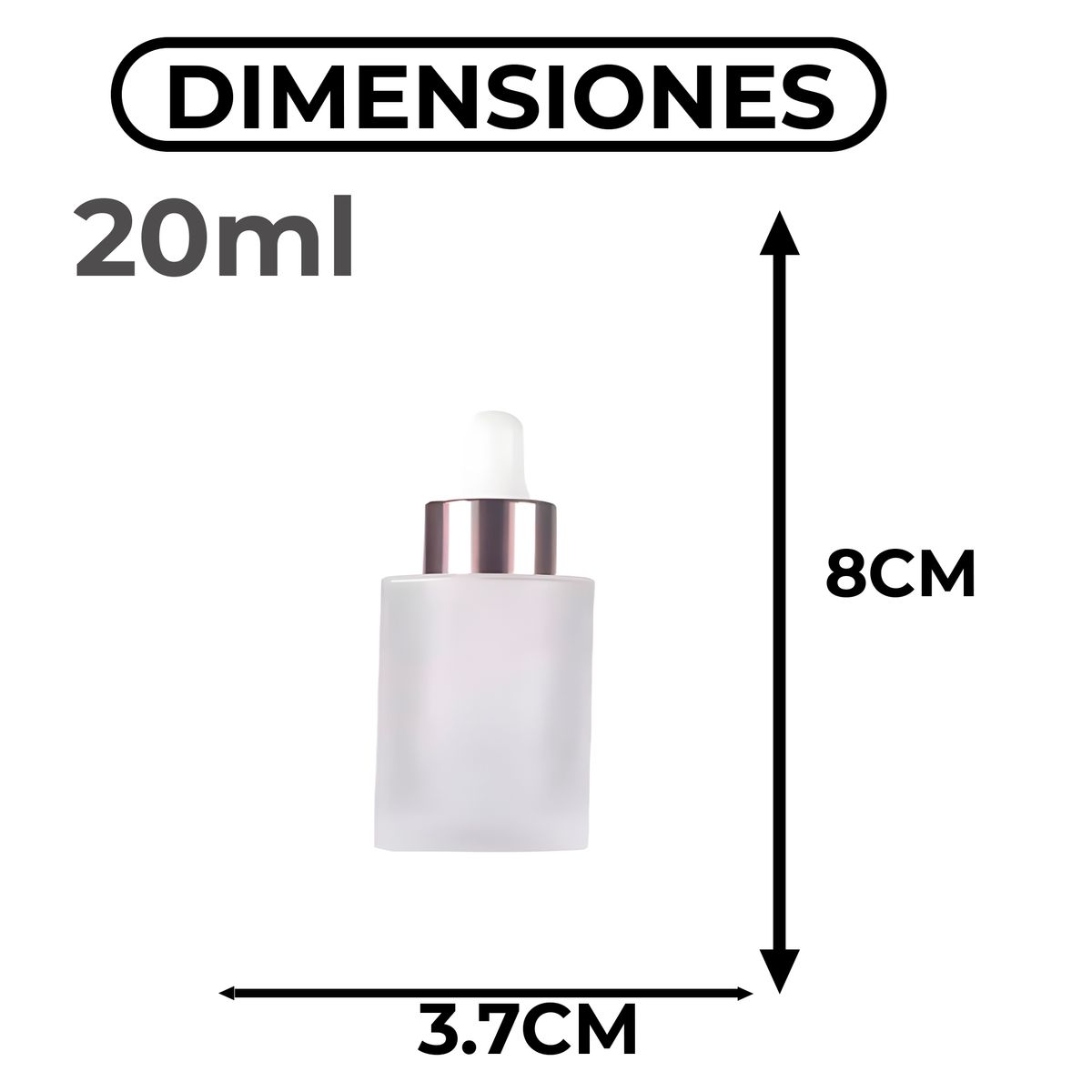 GENERICO - 24 Frascos de Vidrio Gotero Pipeta Esmerilado Oro Rosa 20 ML