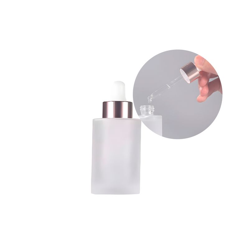 GENERICO - 24 Frascos de Vidrio Gotero Pipeta Esmerilado Oro Rosa 30 ML
