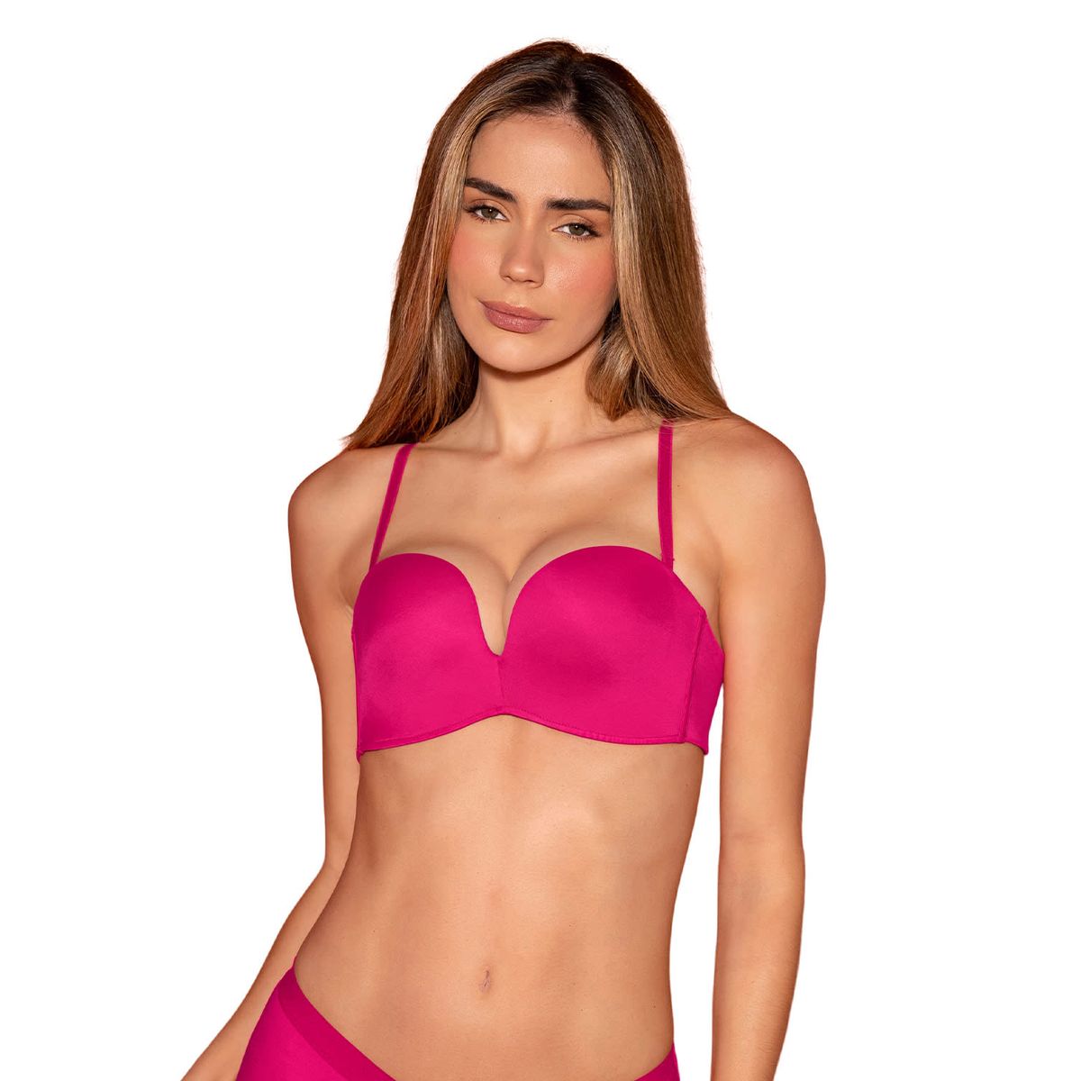 LEONISA - Sostén strapless Antigravedad de realce alto sin arco 011841 Fucsia