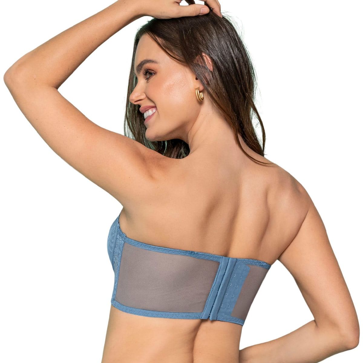LEONISA - Sostén tipo Bustier de Realce Suave 011965 Azul