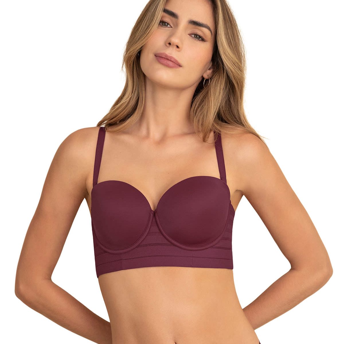 LEONISA - Sostén tipo bustier Support Strapless 011986 Morado