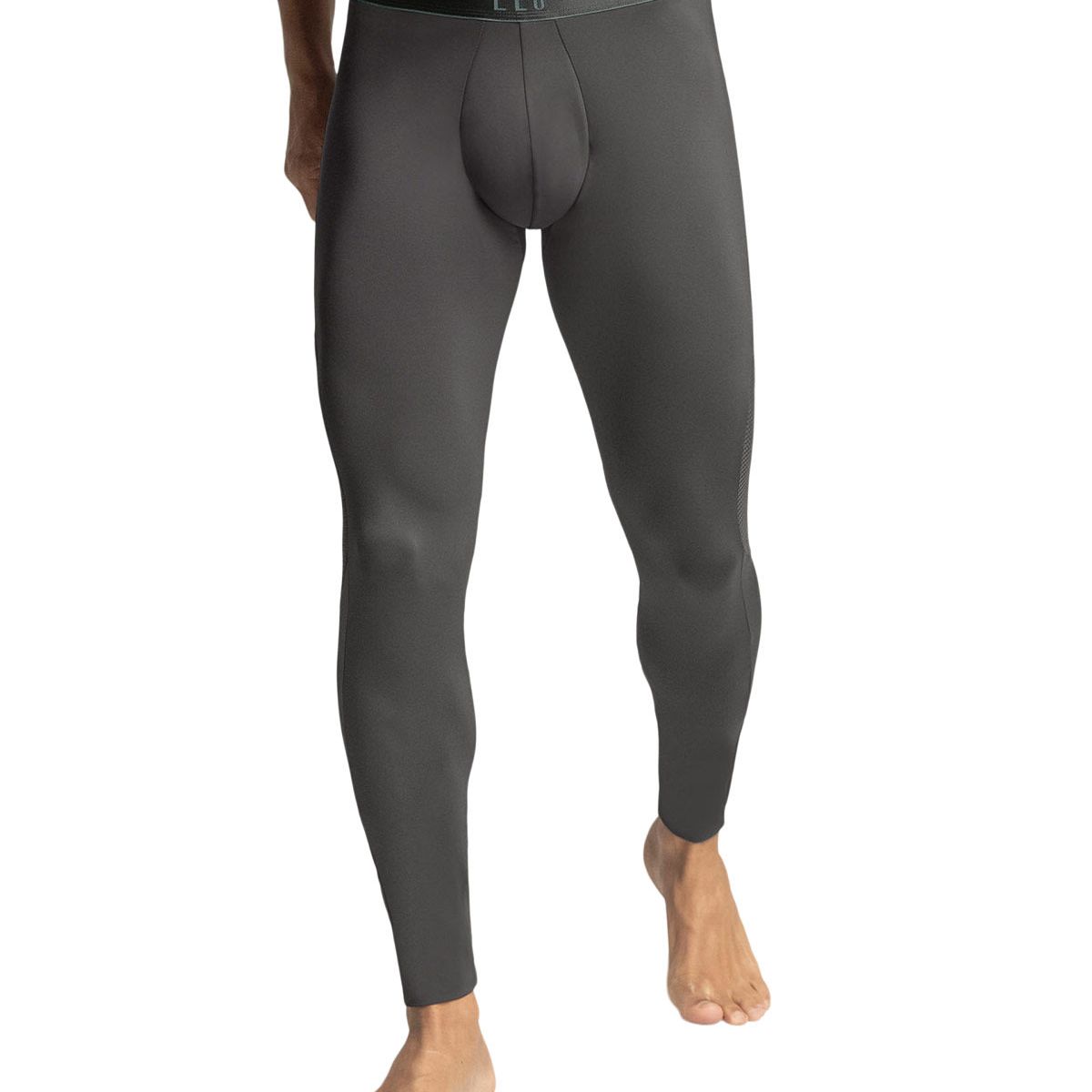 LEO - Calza deportiva en microfibra con mallas transpirables para hombre 033314 Gris