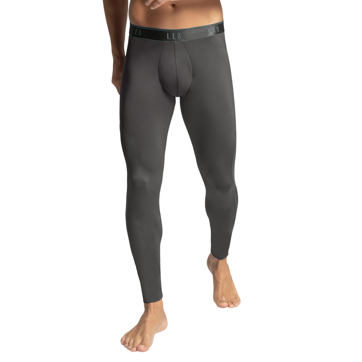 LEO - Calza deportiva en microfibra con mallas transpirables para hombre 033314 Gris